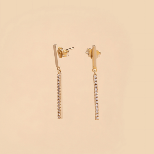 Elara" Gold Earrings with Zirconia