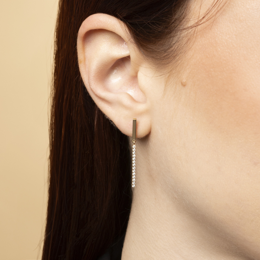 Elara" Gold Earrings with Zirconia