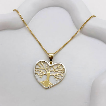 Tree of Life" Heart-Shaped Pendant Necklace