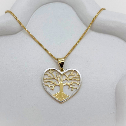 Tree of Life" Heart-Shaped Pendant Necklace