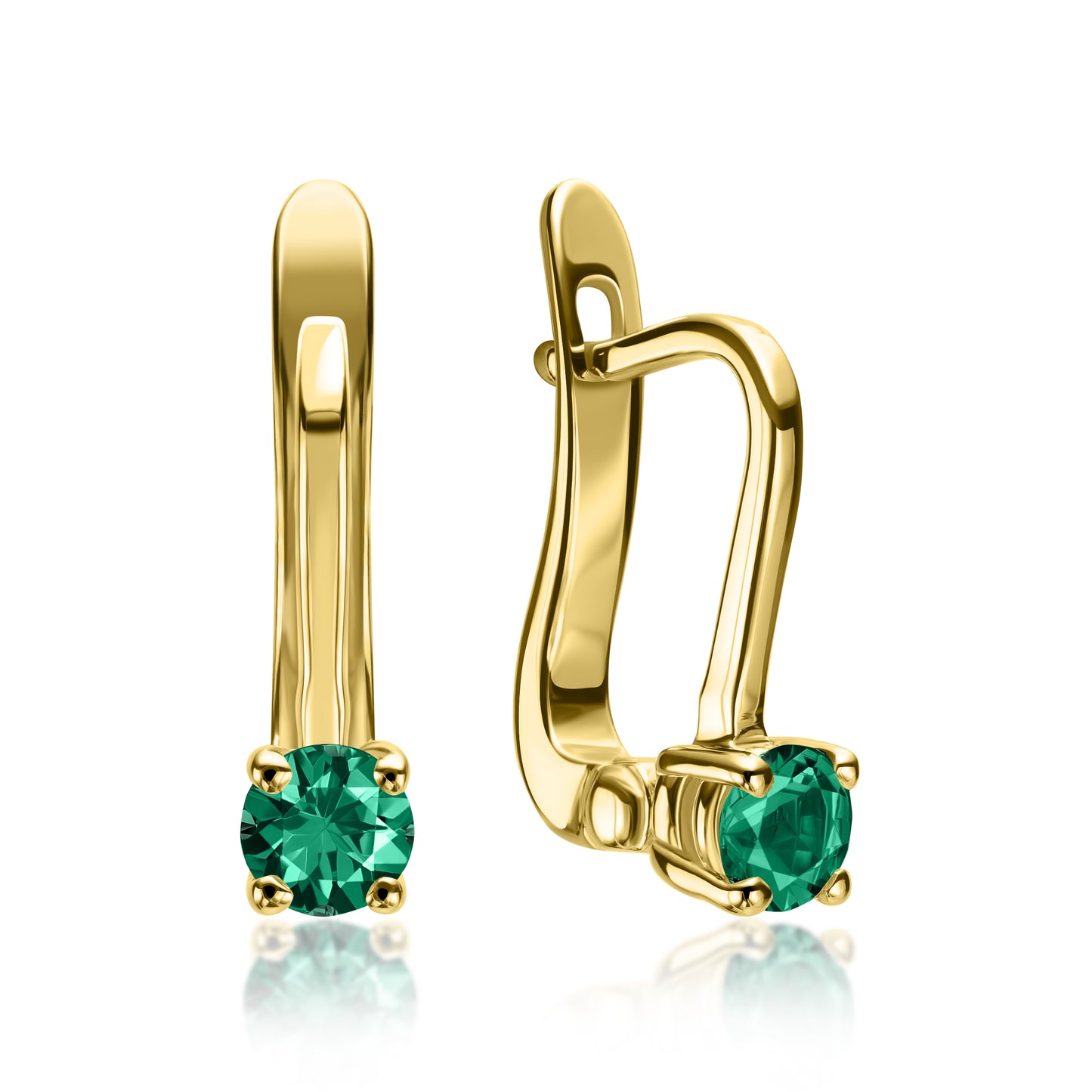 Gold Earrings "Classic" with Gemstones