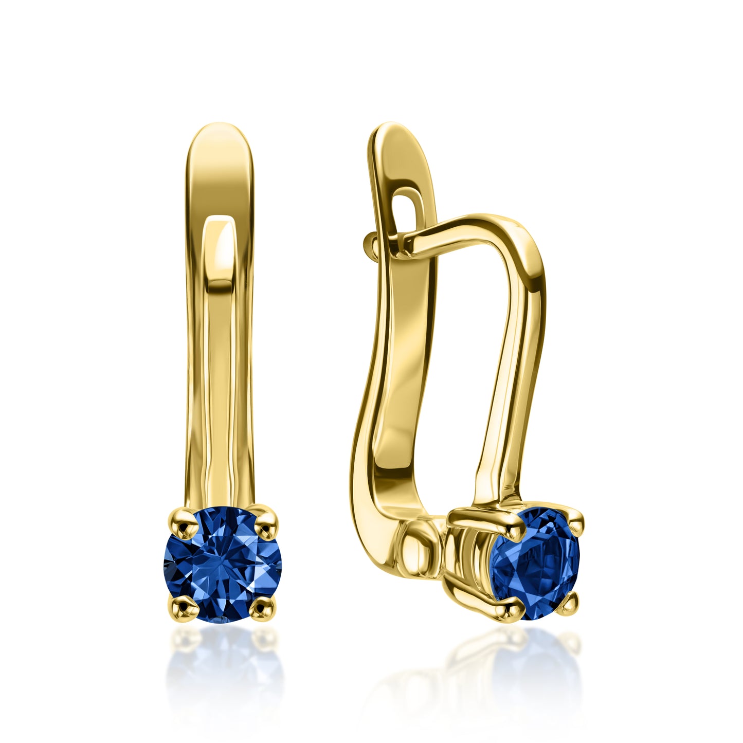 Gold Earrings "Classic" with Gemstones