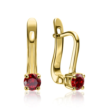 Gold Earrings "Classic" with Gemstones