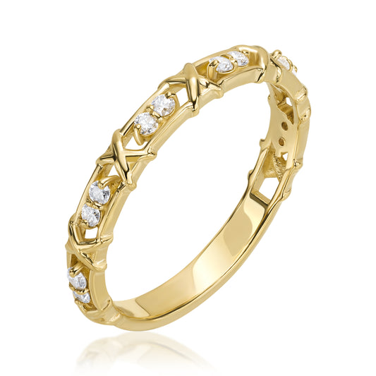 Gold Ring MONACO - 14K Gold and Diamonds