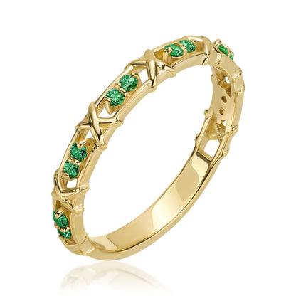 Gold Ring MONACO - 14K Gold and Diamonds