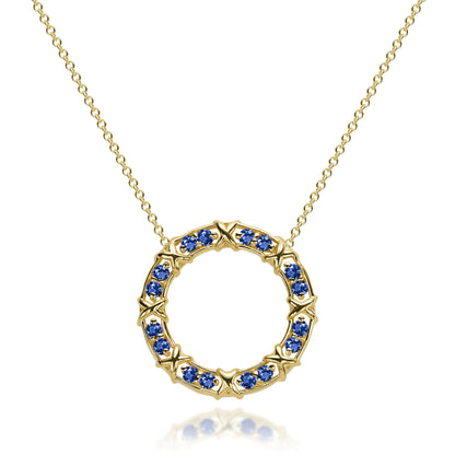 Pendant with MONACO Chain - 14K Gold and Diamonds