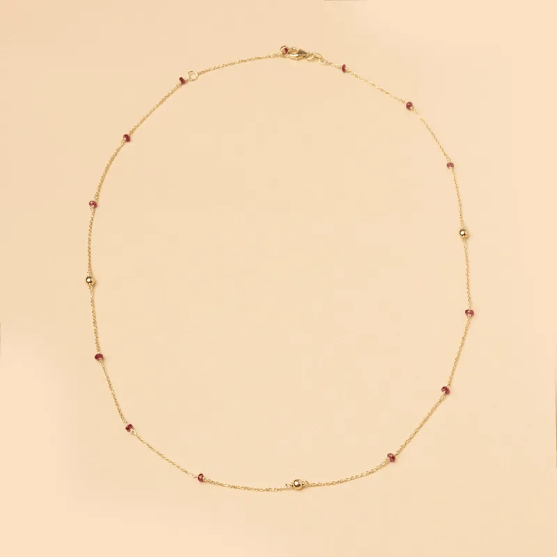 "SAPIR" Necklace in Yellow Gold with Natural Sapphires